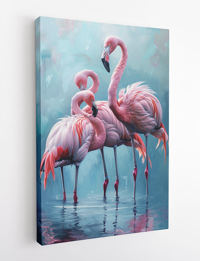 T972 Flamingos Canvas Art Prints, T-Shirts, Posters, and Mugs, Cushion Cover