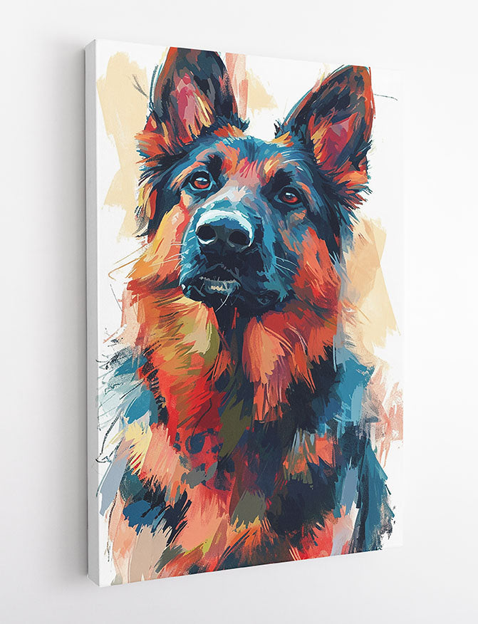 T958 Dog German Shepherd Canvas Art Prints, T-Shirts, Posters, and Mugs, Cushion Cover