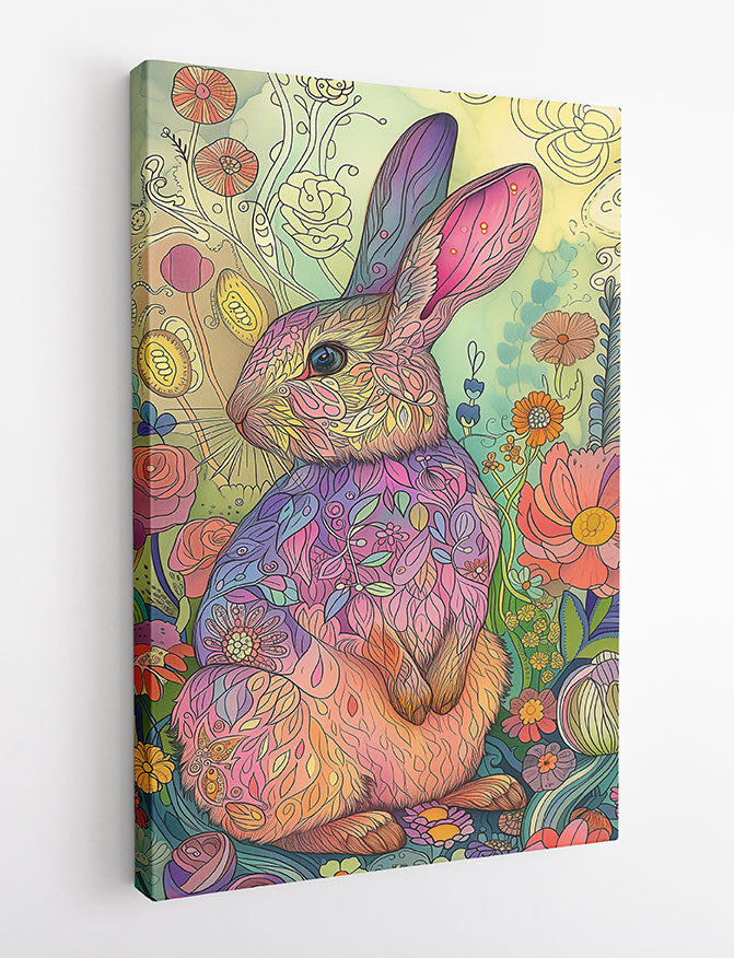 T877 Rabbit Canvas Art Prints, T-Shirts, Posters, and Mugs, Cushion Cover