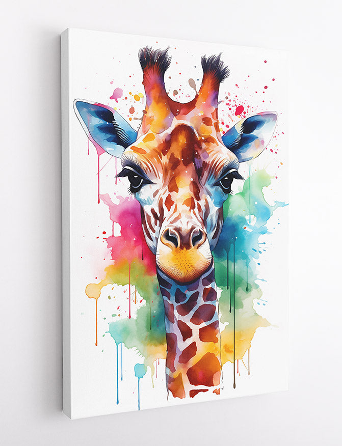 T571 Giraffe Canvas Art Prints, T-Shirts, Posters, and Mugs, Cushion Cover