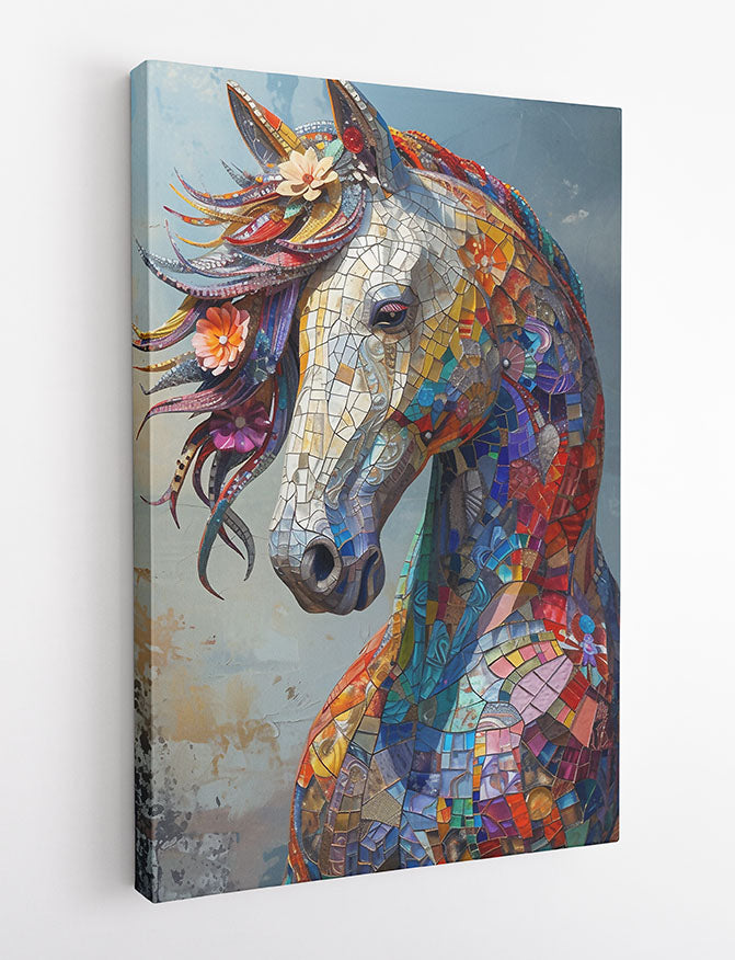 T841 Horse Canvas Art Prints, T-Shirts, Posters, and Mugs, Cushion Cover