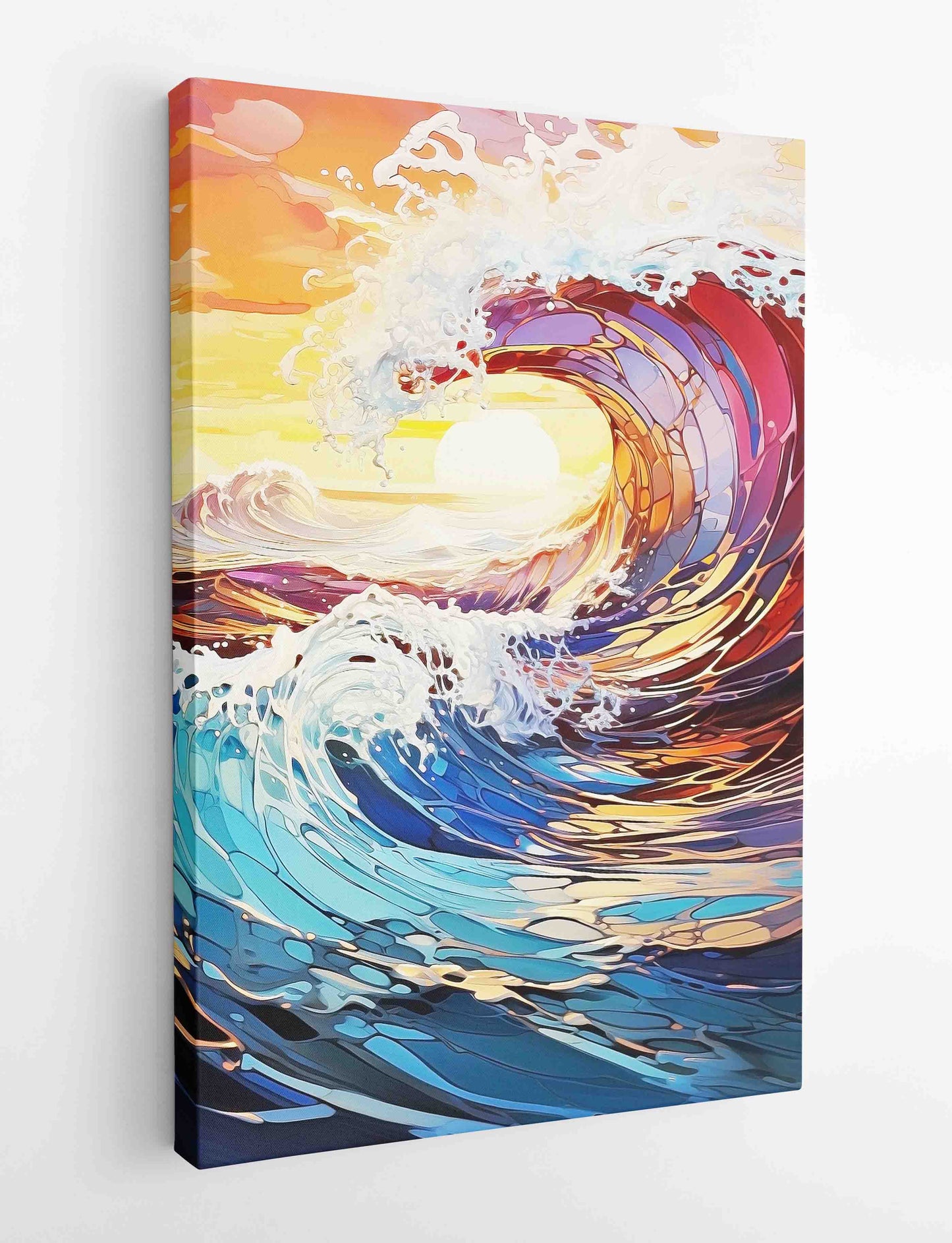 T413 Ocean waves Canvas Art Prints, T-Shirts, Posters, and Mugs, Cushion Cover Expressive Collection