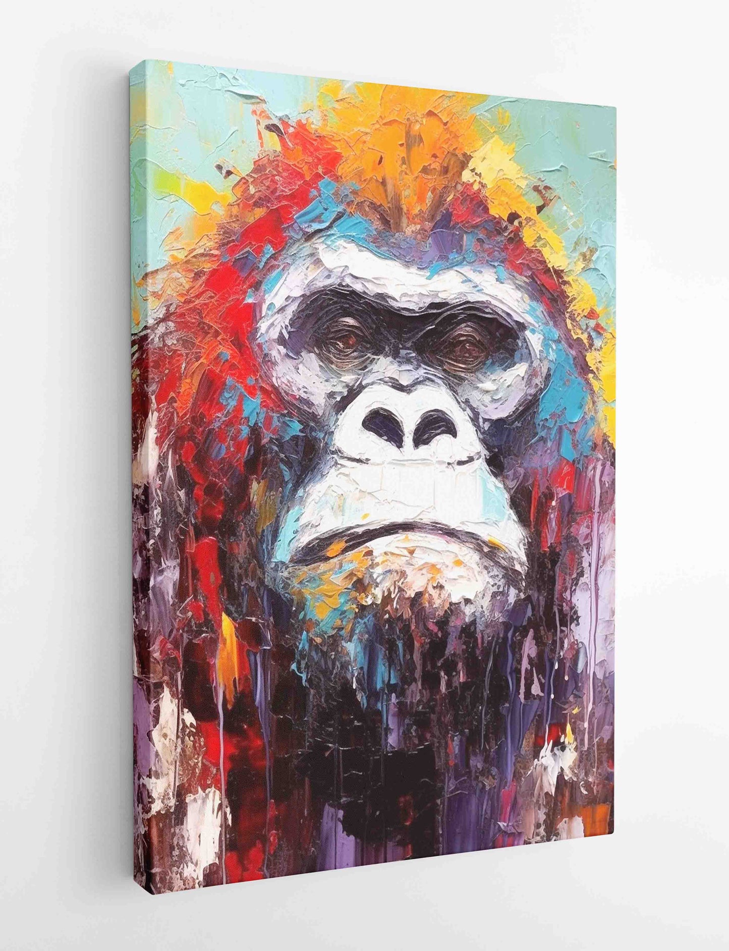 T457 Gorillas Canvas Art Prints, T-Shirts, Posters, and Mugs, Cushion Cover Expressive Collection