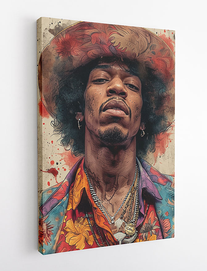 P374 Jimi Hendrix Canvas Art Prints, T-Shirts, Posters, and Mugs, Cushion Cover