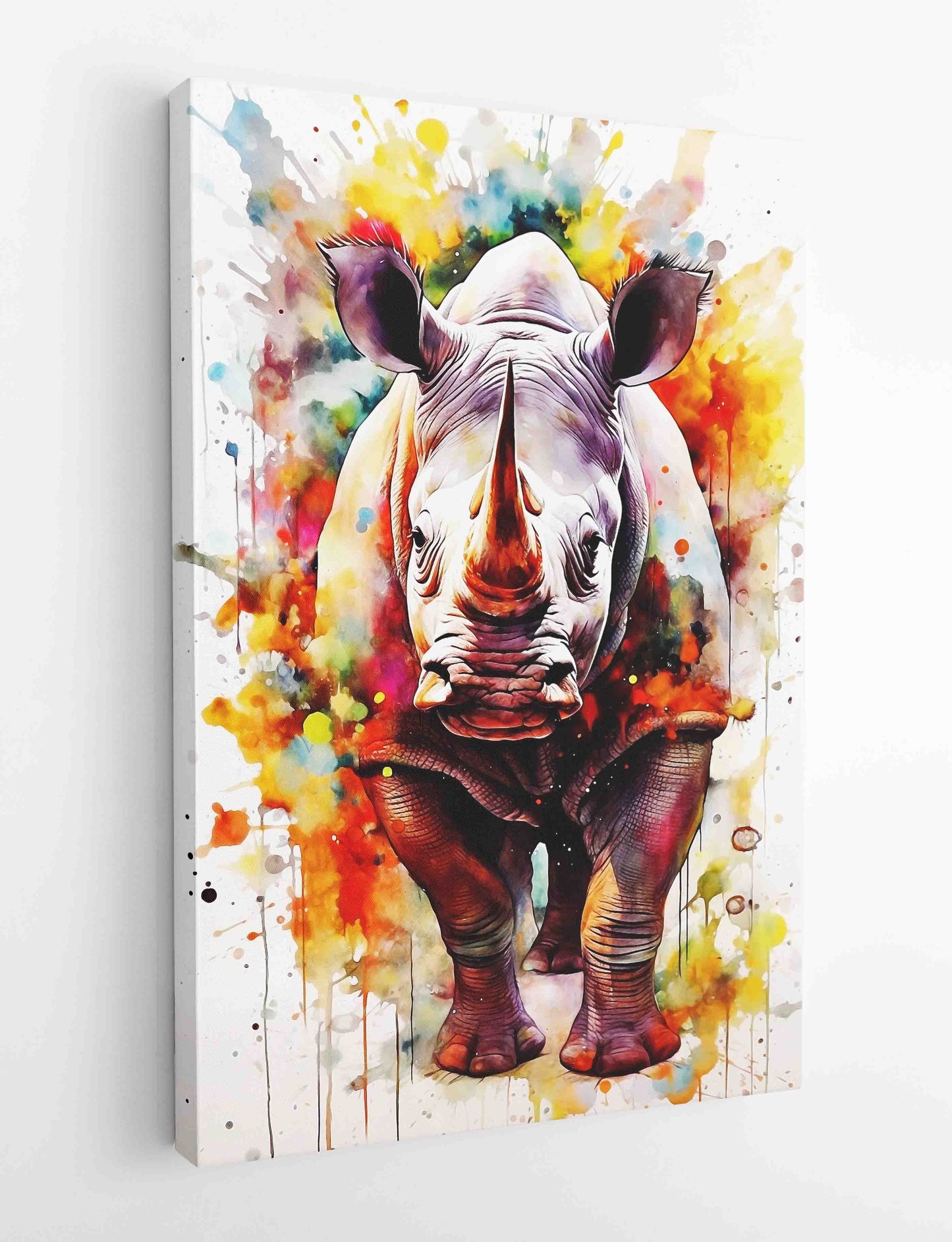 T478 Rhino Canvas Art Prints, T-Shirts, Posters, and Mugs, Cushion Cover Expressive Collection