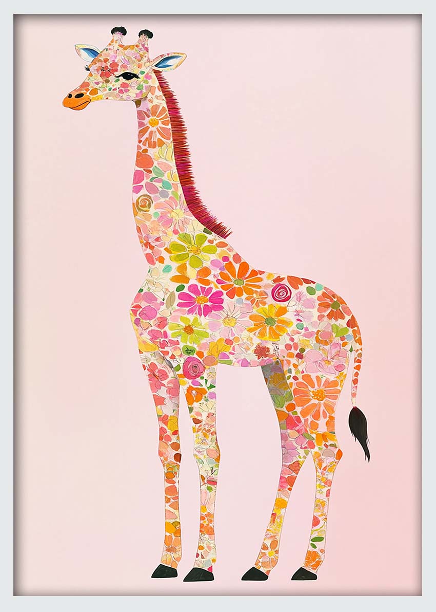 T1005 Giraffe Canvas Art Prints, T-Shirts, Posters, and Mugs, Cushion Cover