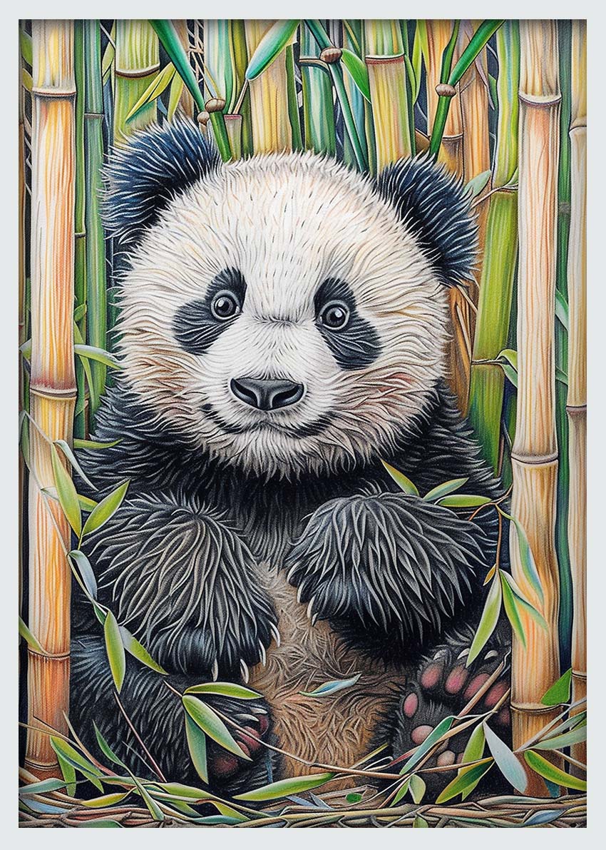 T1012 Panda Canvas Art Prints, T-Shirts, Posters, and Mugs, Cushion Cover