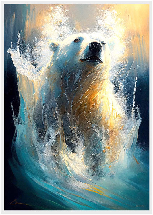 T114  Polar Bear Canvas Art Prints, T-Shirts, Posters, and Mugs, Cushion Cover Expressive Collection