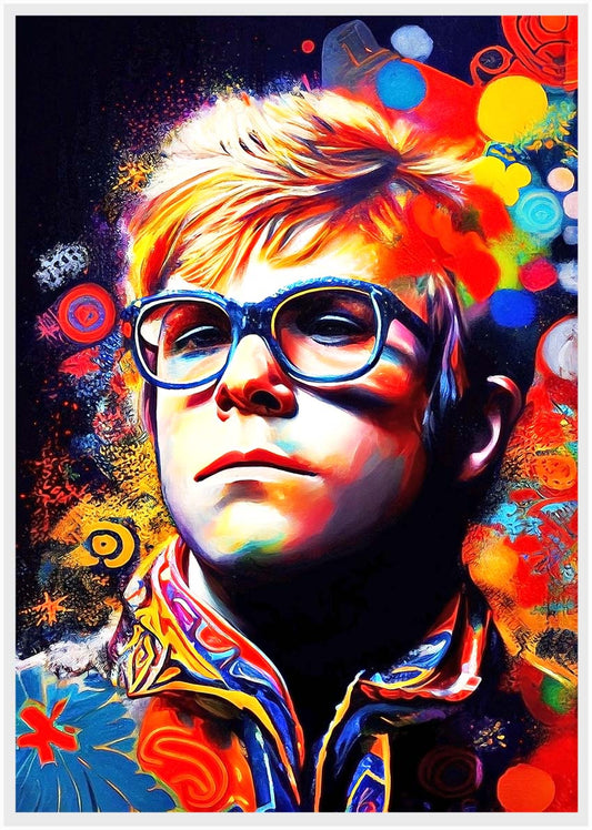 P160 AI Artistry Elton John Printed Designs on Canvas, Poster, Mugs, Cushion Covers, and T-Shirts