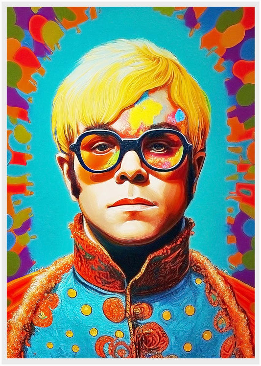 P161 AI Artistry Elton John Printed Designs on Canvas, Poster, Mugs, Cushion Covers, and T-Shirts