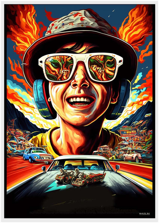 P164 AI Artistry Fear and Loathing in Las Vegas Printed Designs on Canvas, Poster, Mugs, Cushion Covers, and T-Shirts