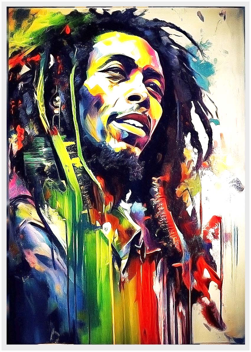 P172 AI Artistry Bob Marley Printed Designs on Canvas, Poster, Mugs, Cushion Covers, and T-Shirts