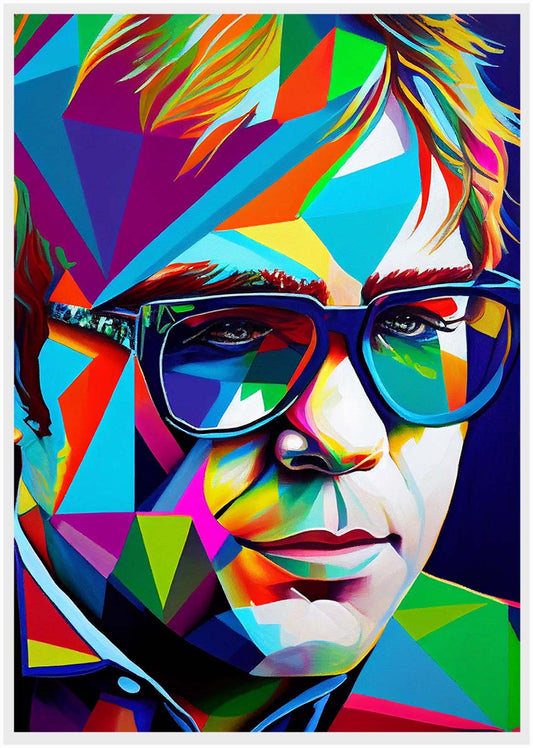 P177 AI Artistry Elton John Printed Designs on Canvas, Poster, Mugs, Cushion Covers, and T-Shirts