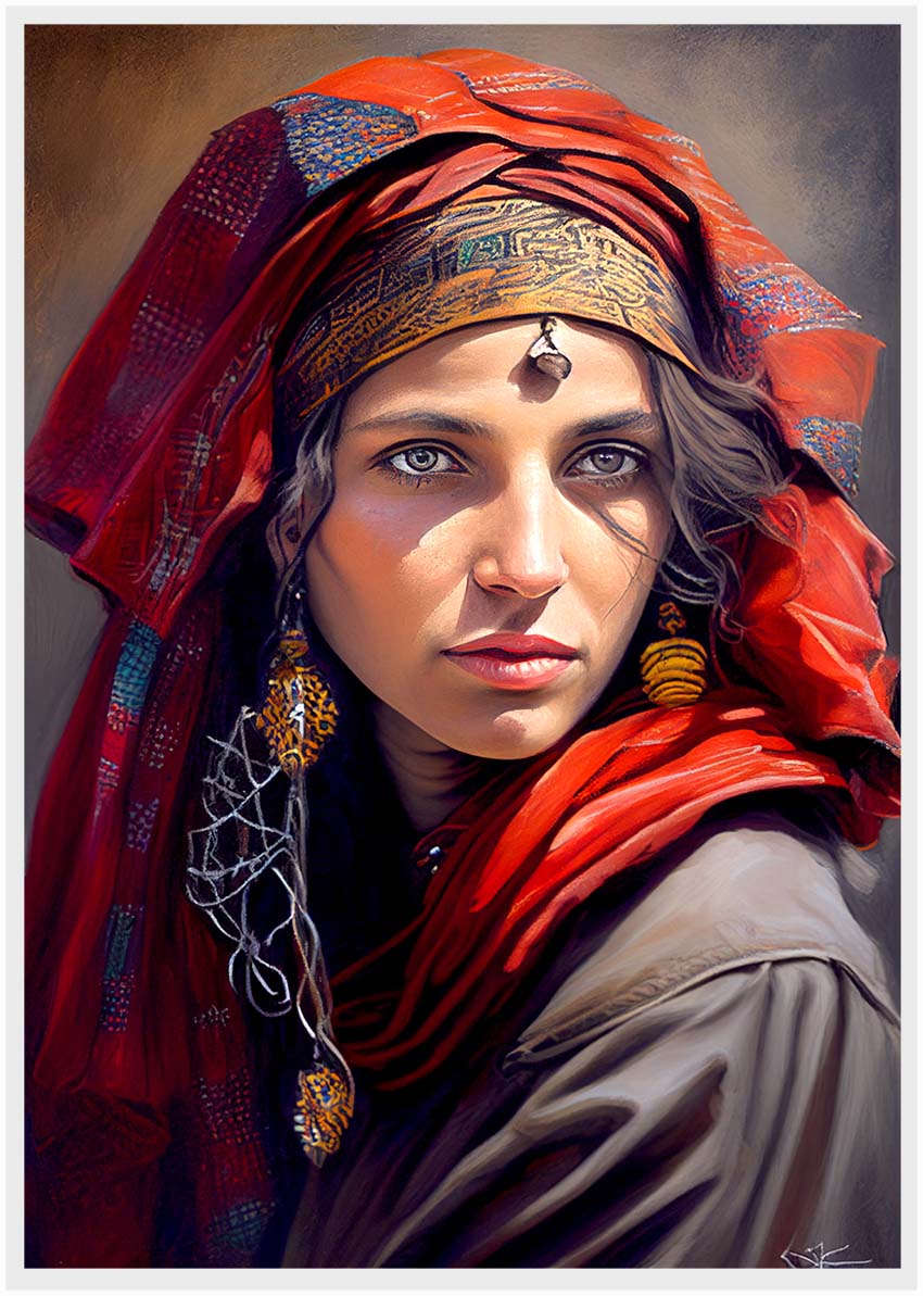 T178 Berber Woman Canvas Art Prints, T-Shirts, Posters, and Mugs, Cushion Cover Expressive Collection