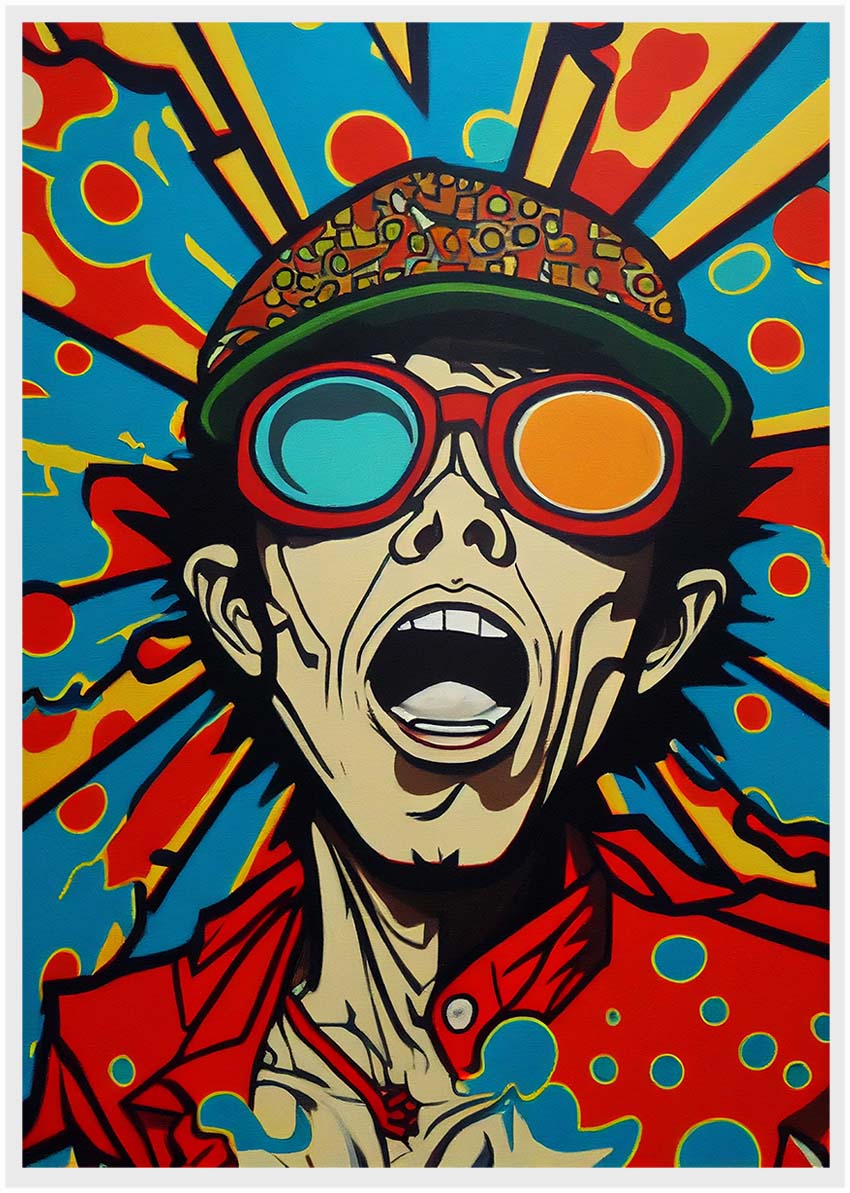 P180 AI Artistry Fear and Loathing in Las Vegas Printed Designs on Canvas, Poster, Mugs, Cushion Covers, and T-Shirts