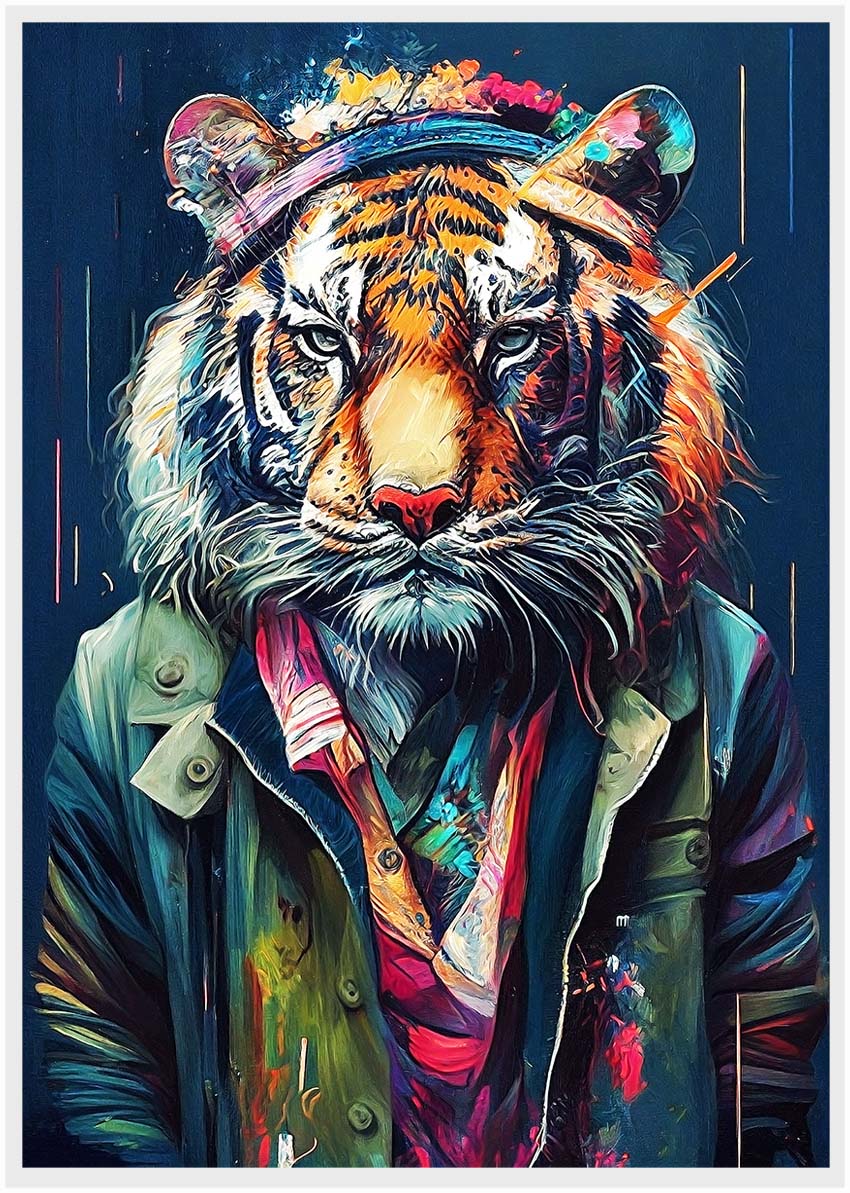 T193 Tiger Canvas Art Prints, T-Shirts, Posters, and Mugs, Cushion Cover Expressive Collection