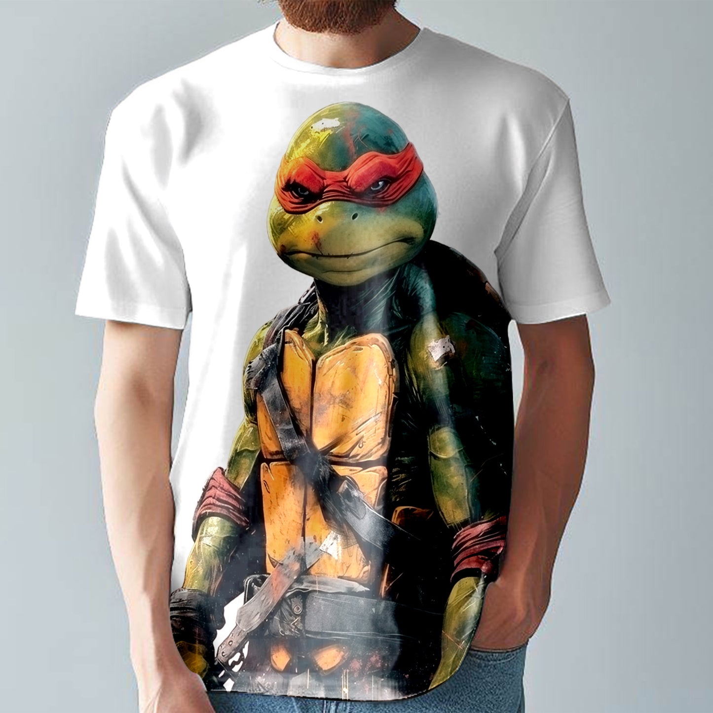 Ninja Turtles T-Shirt  Colourful Comic Style Tee  Large Print Unisex Fitted T-Shirt T11