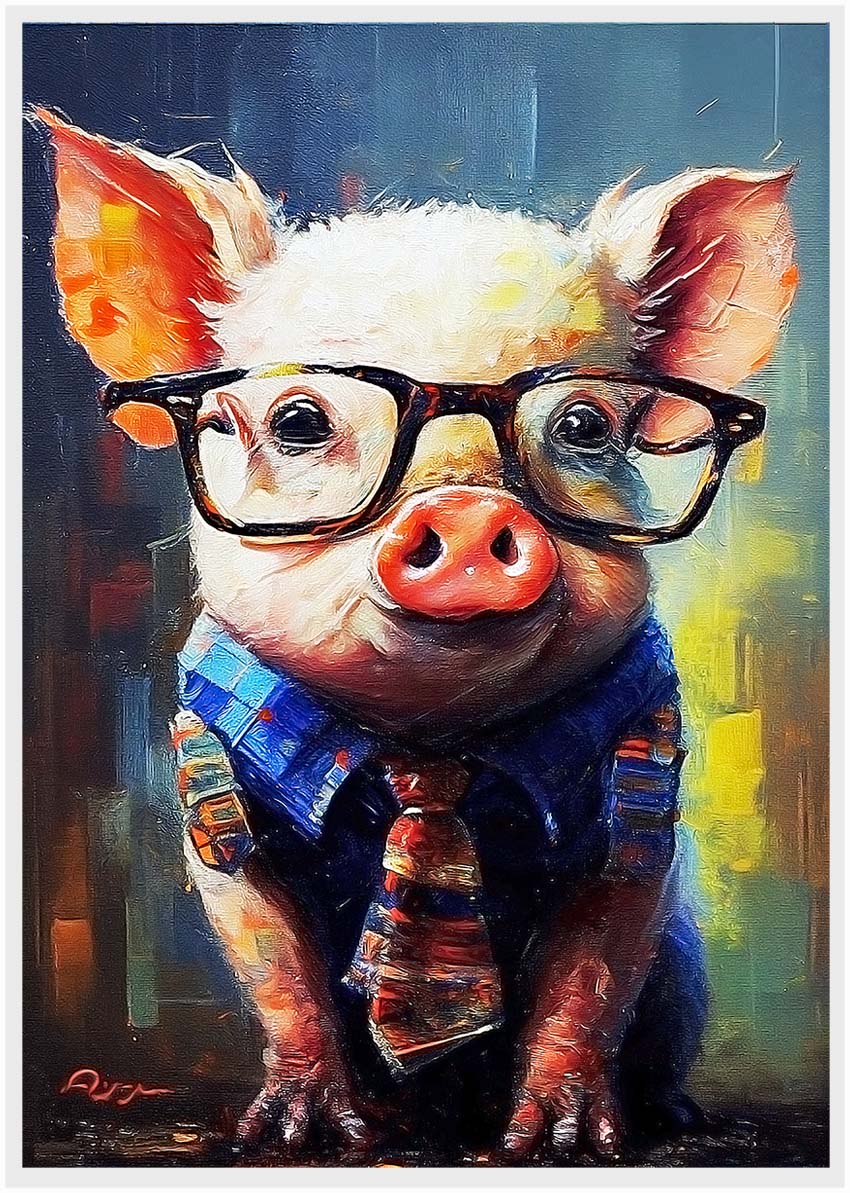 T218 Pig Canvas Art Prints, T-Shirts, Posters, and Mugs, Cushion Cover Expressive Collection