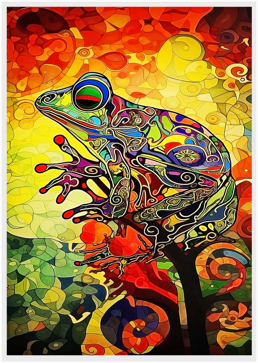 T268 Frog Canvas Art Prints, T-Shirts, Posters, and Mugs, Cushion Cover Expressive Collection