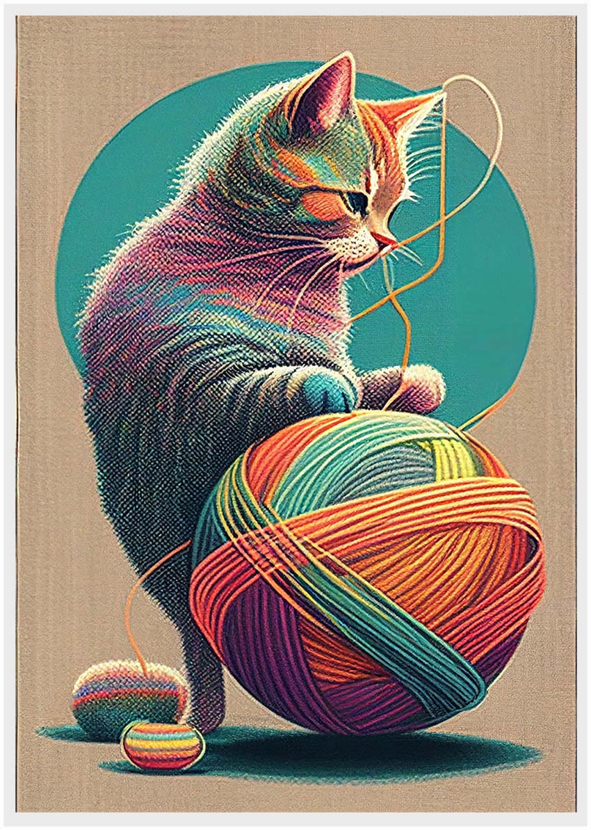 T27 Cat Retro Canvas Art Prints, T-Shirts, Posters, and Mugs, Cushion Cover Expressive Collection