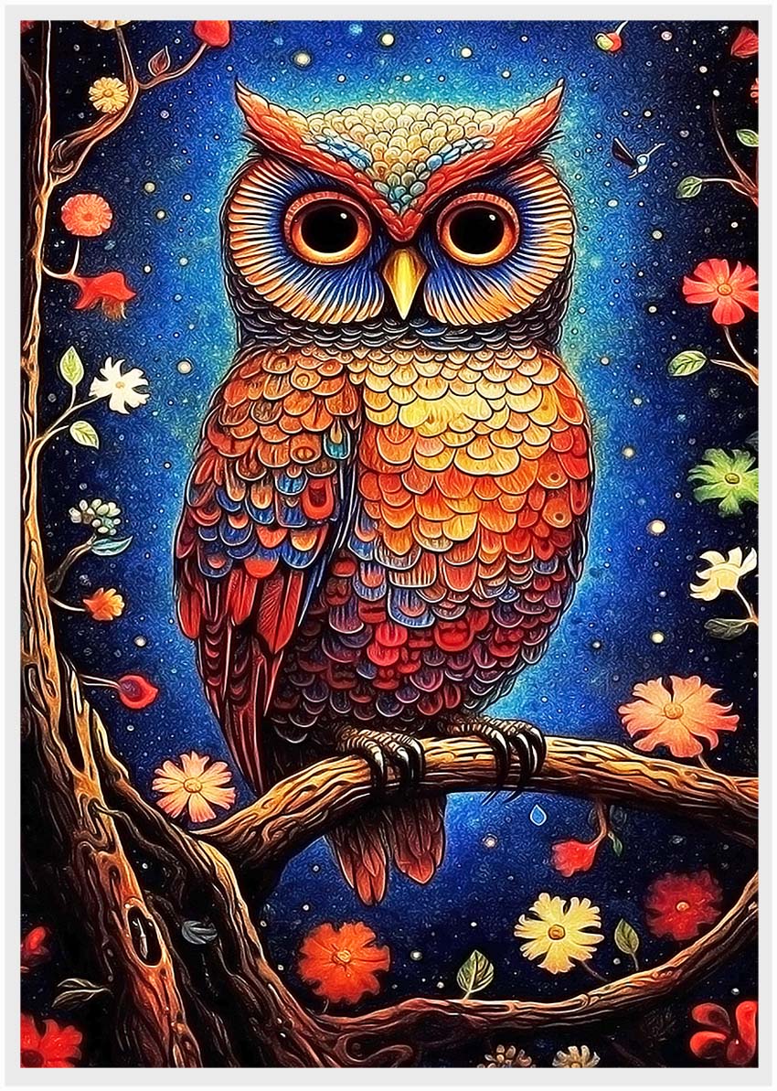 T272 Owl Canvas Art Prints, T-Shirts, Posters, and Mugs, Cushion Cover Expressive Collection