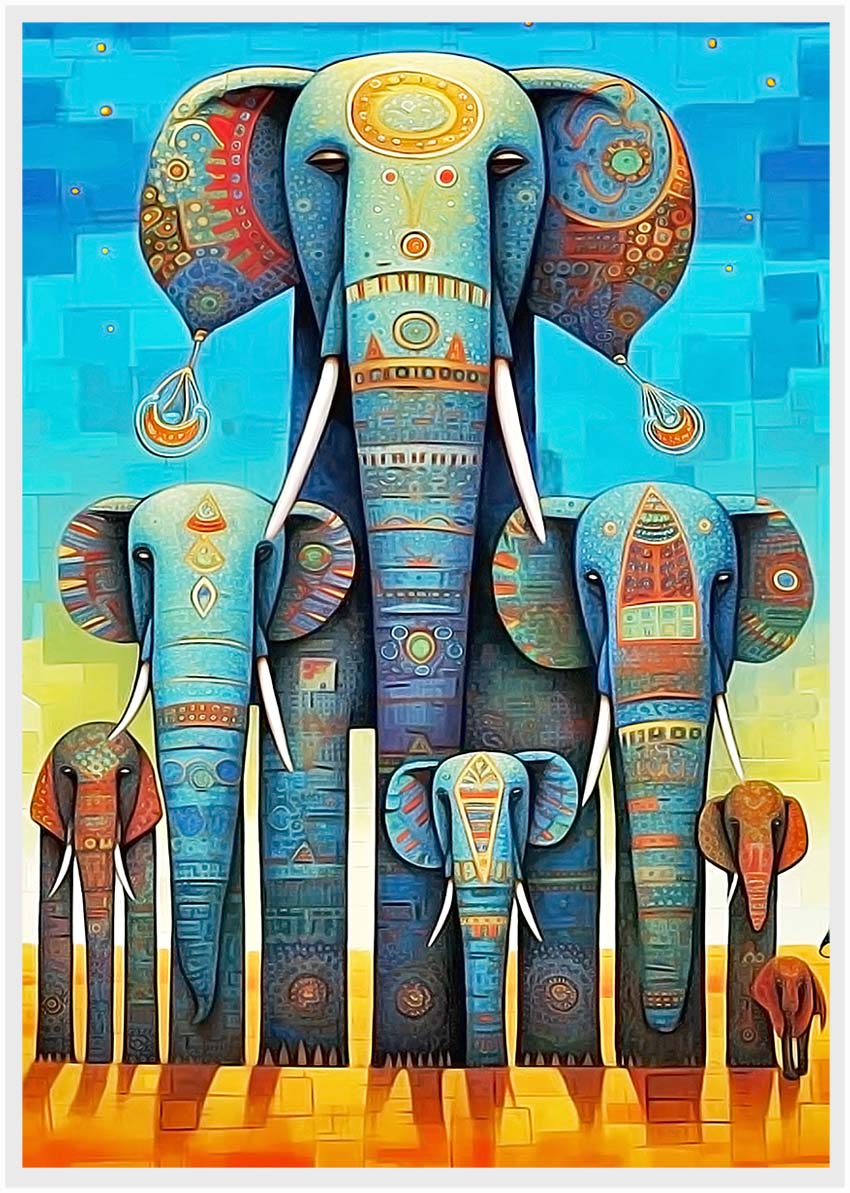 T273 Elephant Canvas Art Prints, T-Shirts, Posters, and Mugs, Cushion Cover Expressive Collection