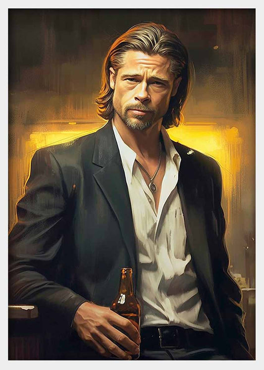 P278 Brad Pitt Canvas Art Prints, T-Shirts, Posters, and Mugs, Cushion Cover Expressive Collection