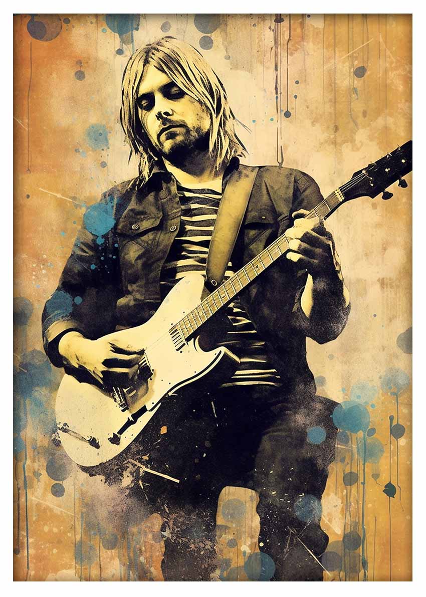 P302 Kurt Cobain Canvas Art Prints, T-Shirts, Posters, and Mugs, Cushion Cover Expressive Collection