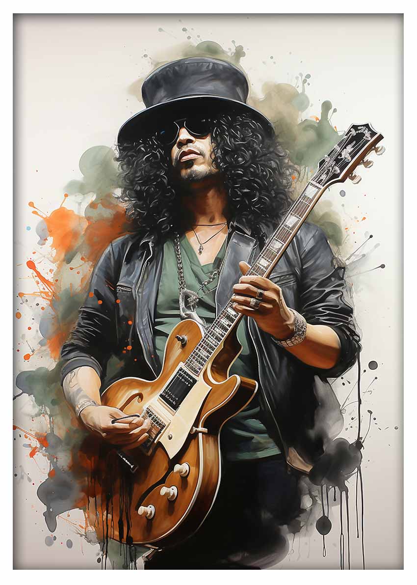 P328 Slash Poster, Slash of Guns N Roses Canvas Art Prints, T-Shirts, Posters, and Mugs, Cushion Cover