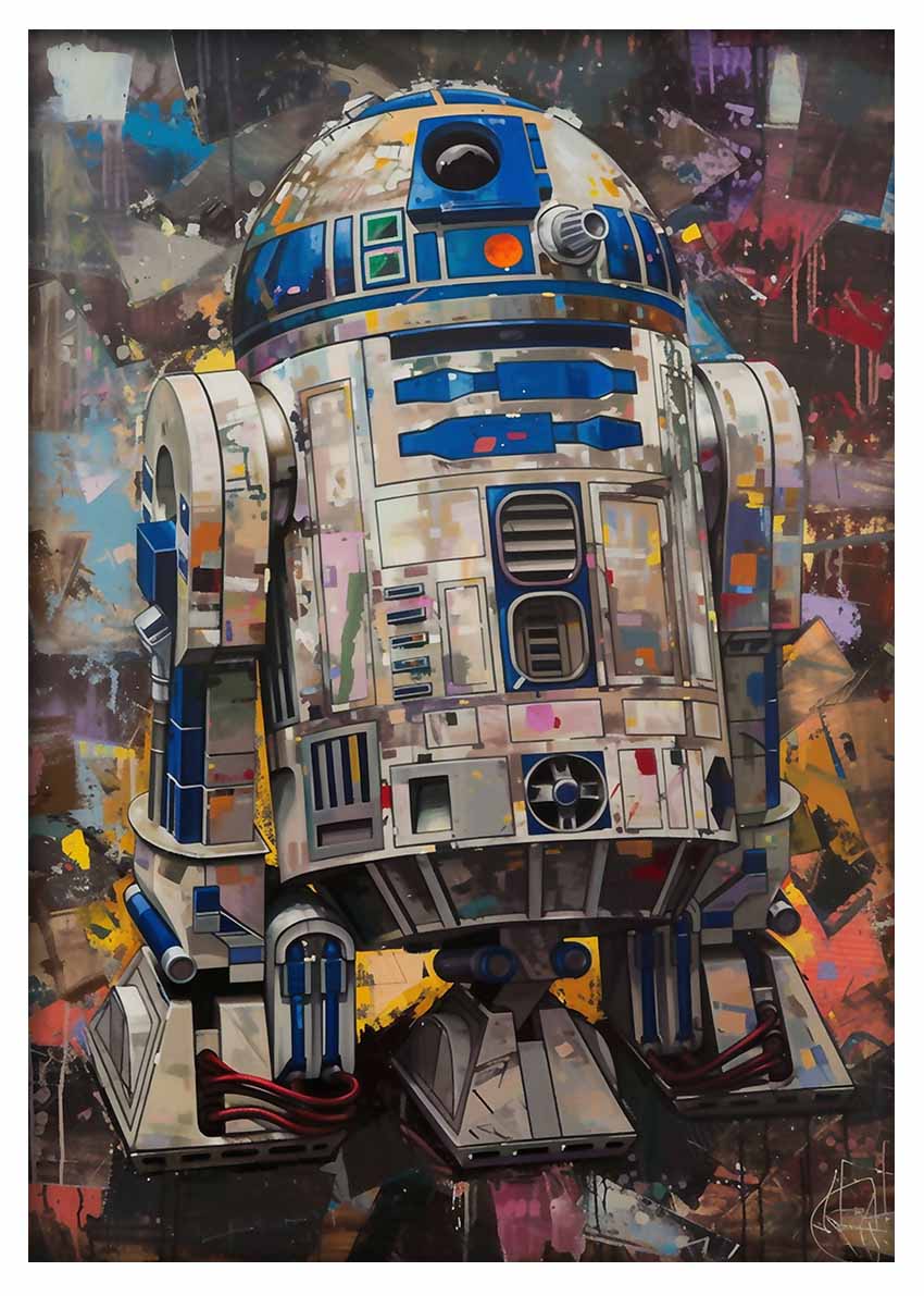 P337 R2-D2 Canvas Art Prints, T-Shirts, Posters, and Mugs, Cushion Cover