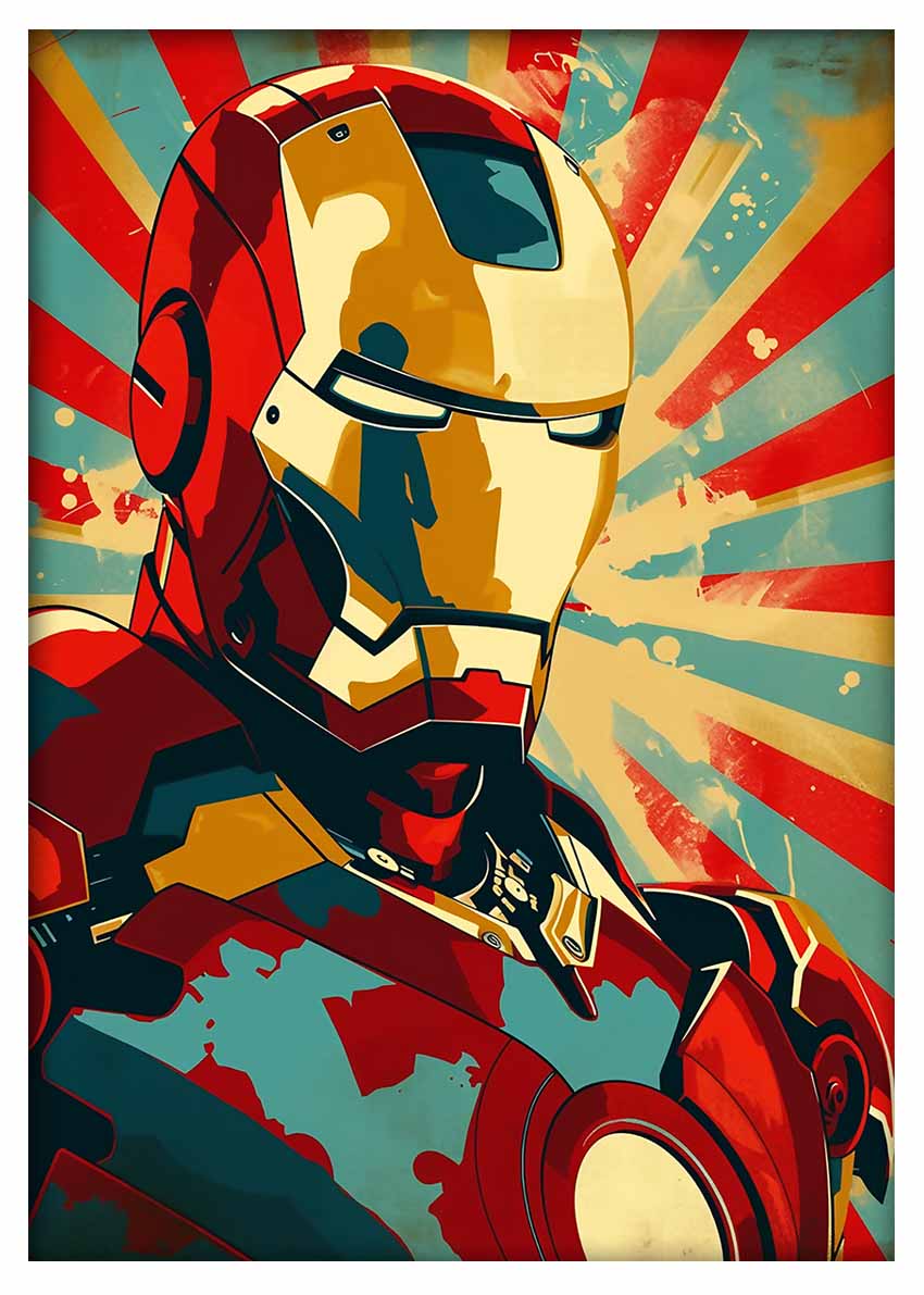 P349 Iron Man Canvas Art Prints, T-Shirts, Posters, and Mugs, Cushion Cover