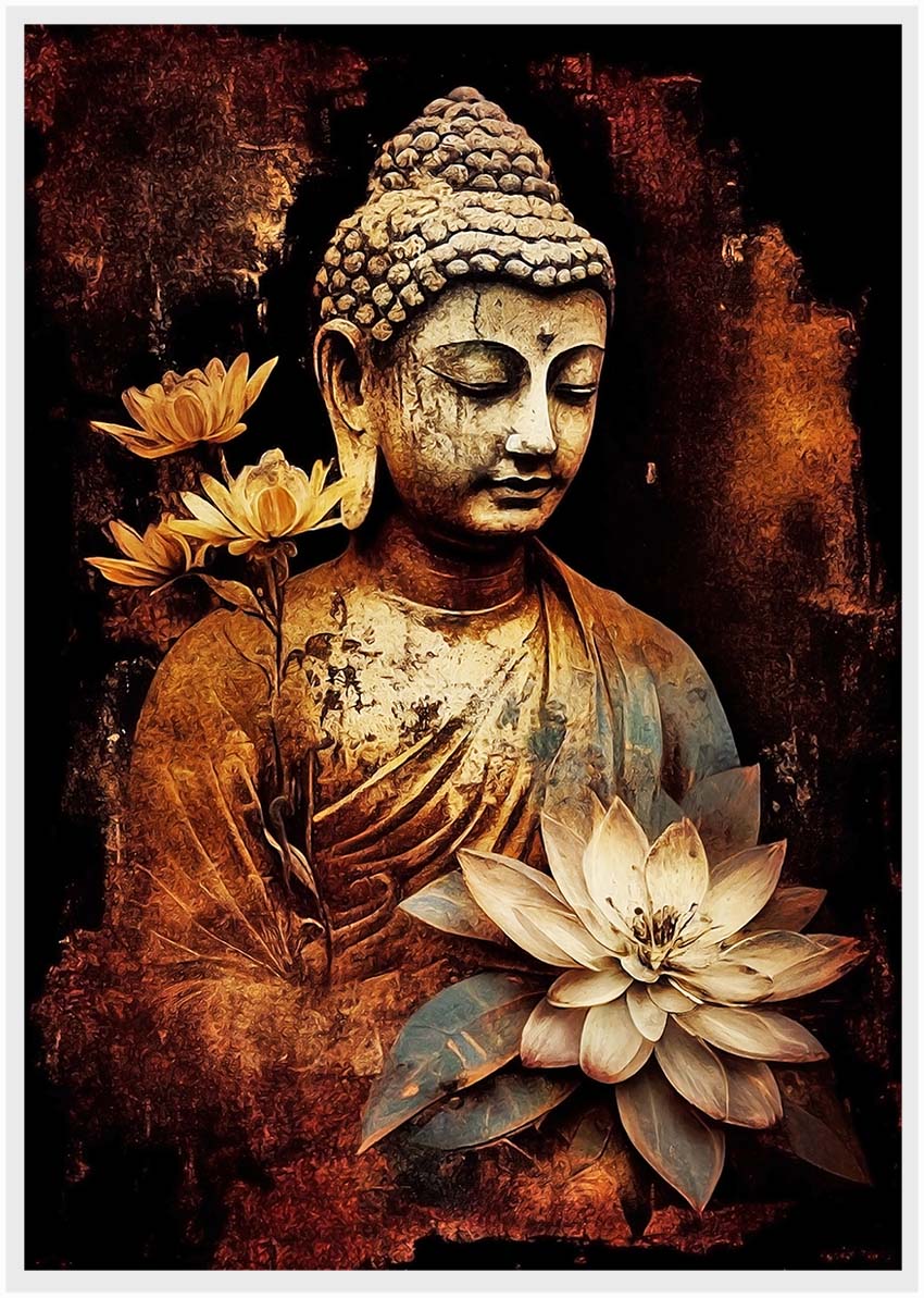 T35 Buddha Canvas Art Prints, T-Shirts, Posters, and Mugs, Cushion Cover Expressive Collection