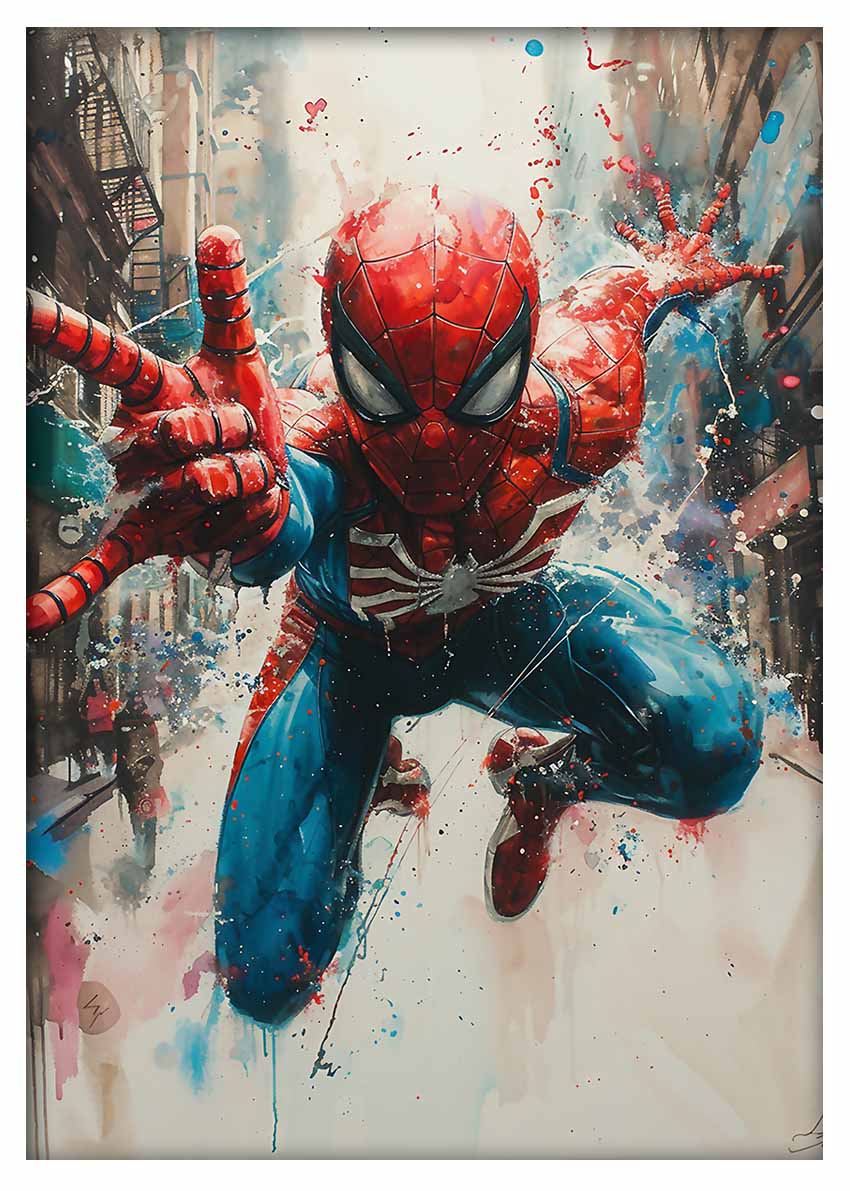 P350 Spider Man Canvas Art Prints, T-Shirts, Posters, and Mugs, Cushion Cover