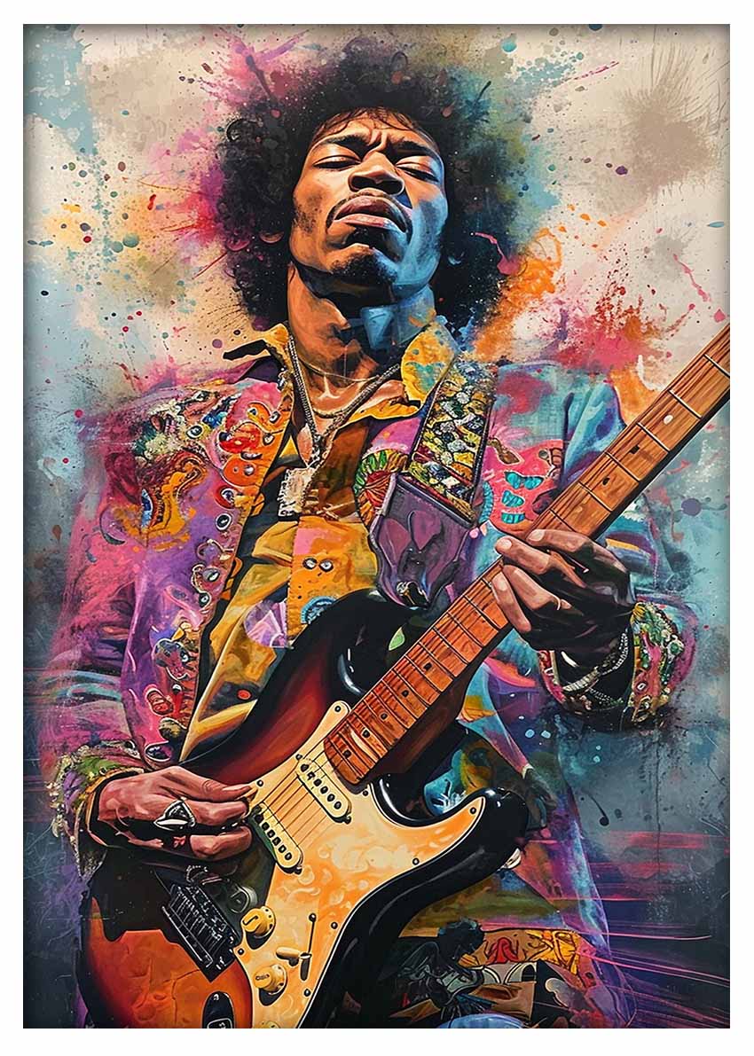 P371 Jimi Hendrix Canvas Art Prints, T-Shirts, Posters, and Mugs, Cushion Cover