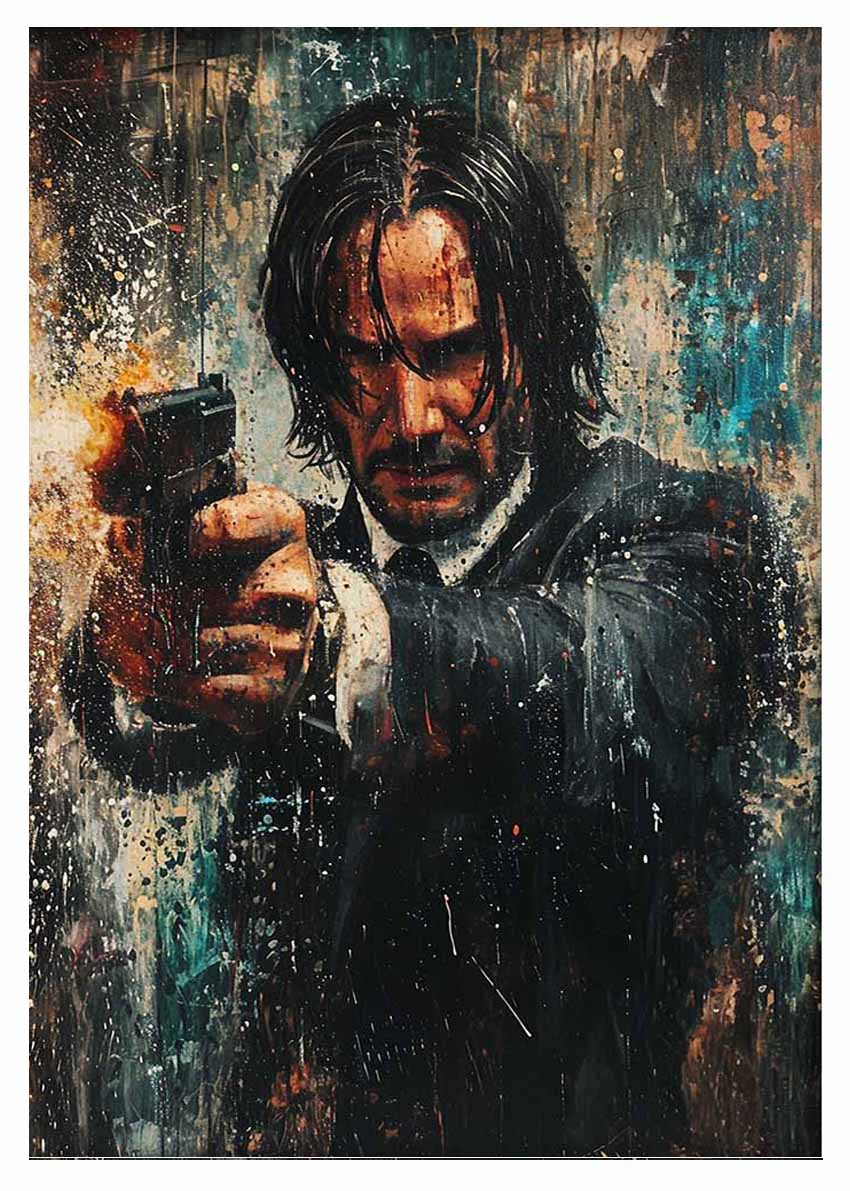 P373 John Wick Canvas Art Prints, T-Shirts, Posters, and Mugs, Cushion Cover