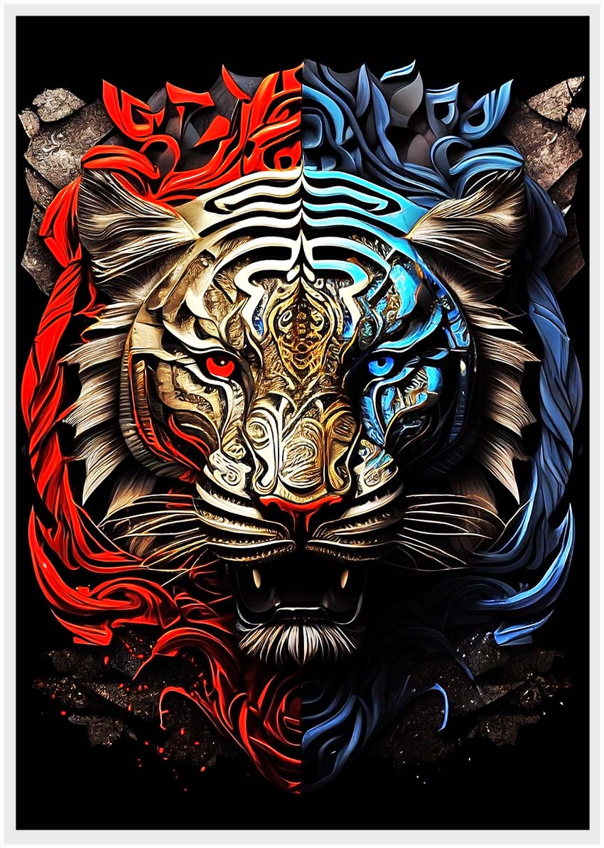 T47 Tiger Canvas Art Prints, T-Shirts, Posters, and Mugs, Cushion Cover Expressive Collection