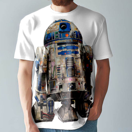 R2-D2 T-Shirt  Colourful Comic Style Tee  Large Print Unisex Fitted T-Shirt T14