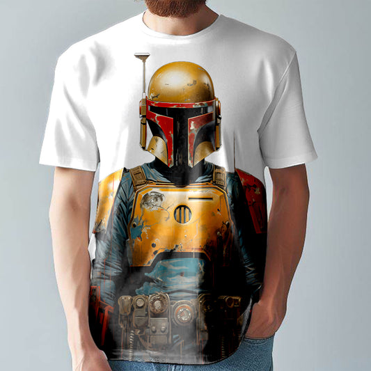 Mandalorian T-Shirt  Colourful Comic Style Tee  Large Print Unisex Fitted T-Shirt T17