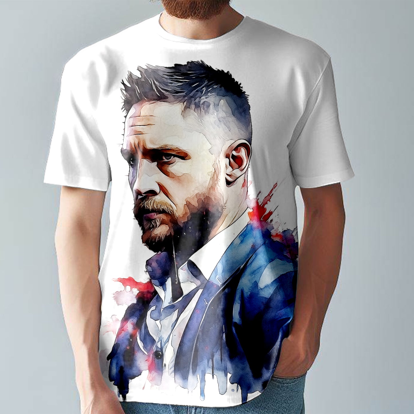 Tom Hardy T-Shirt  Colourful Comic Style Tee  Large Print Unisex Fitted T-Shirt T18