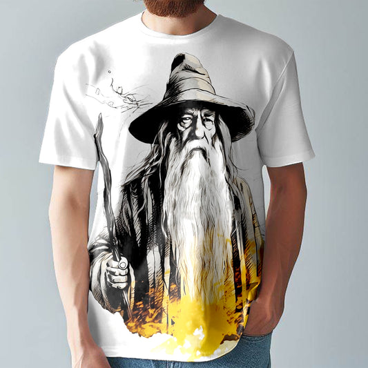 Gandalf T-Shirt  Colourful Comic Style Tee  Large Print Unisex Fitted T-Shirt T19