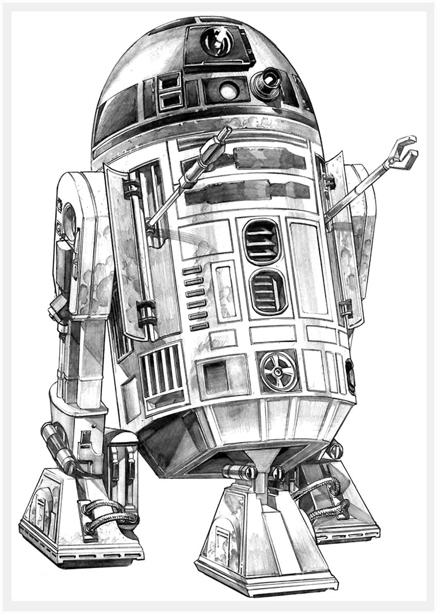 P129  R2-D2 Canvas Art Prints, T-Shirts, Posters, and Mugs, Cushion Cover Expressive Collection