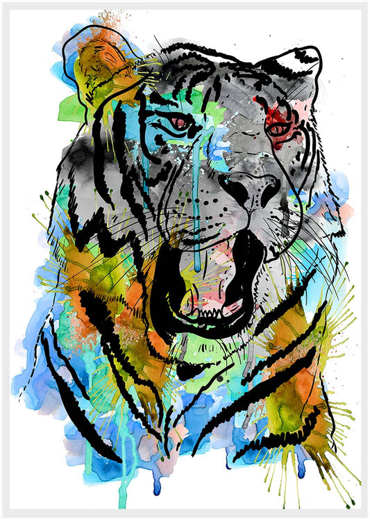 T15 Tiger  Canvas Art Prints, T-Shirts, Posters, and Mugs, Cushion Cover Expressive Collection