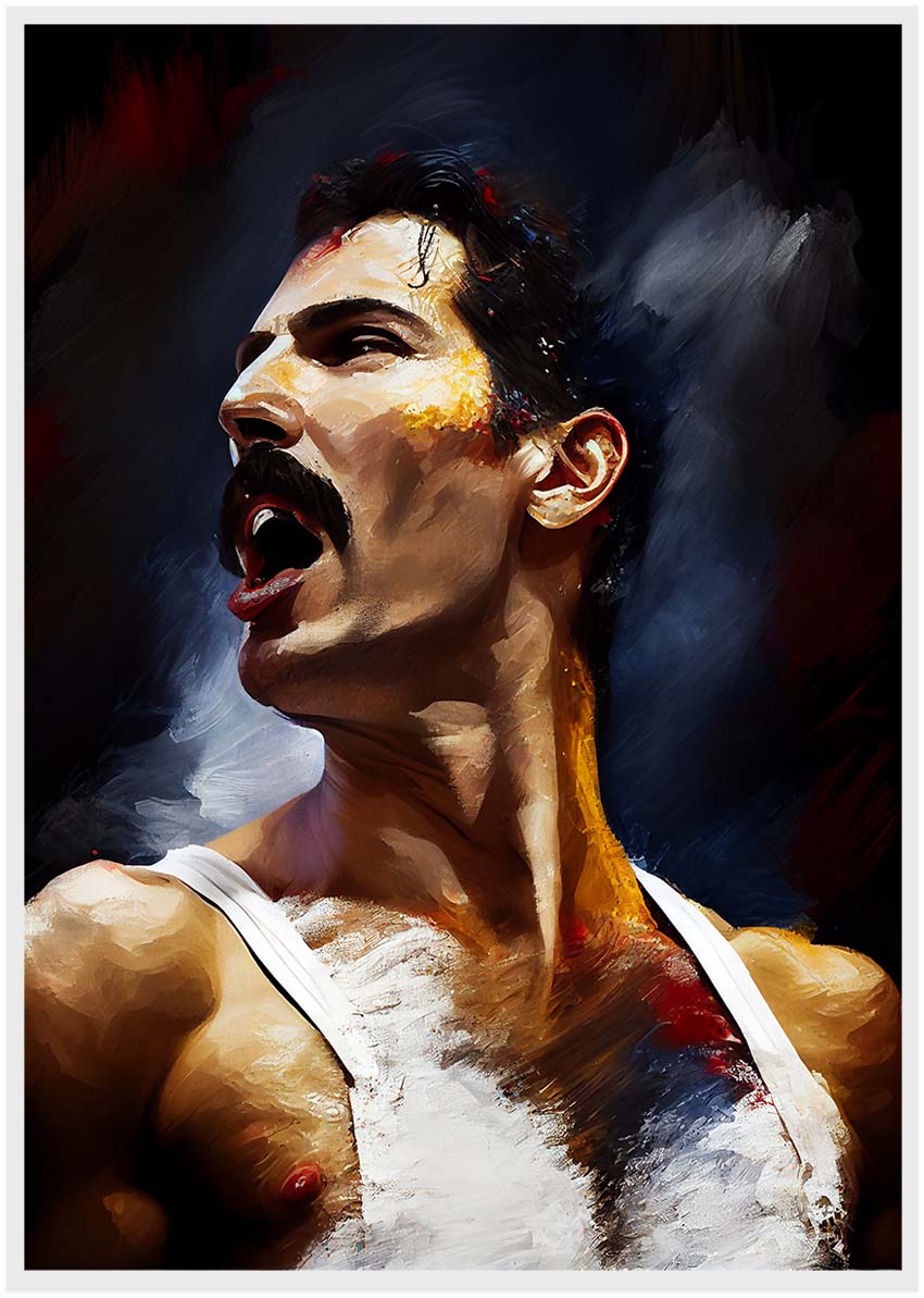 P18 Freddie Mercury Canvas Art Prints, T-Shirts, Posters, and Mugs, Cushion Cover Expressive Collection