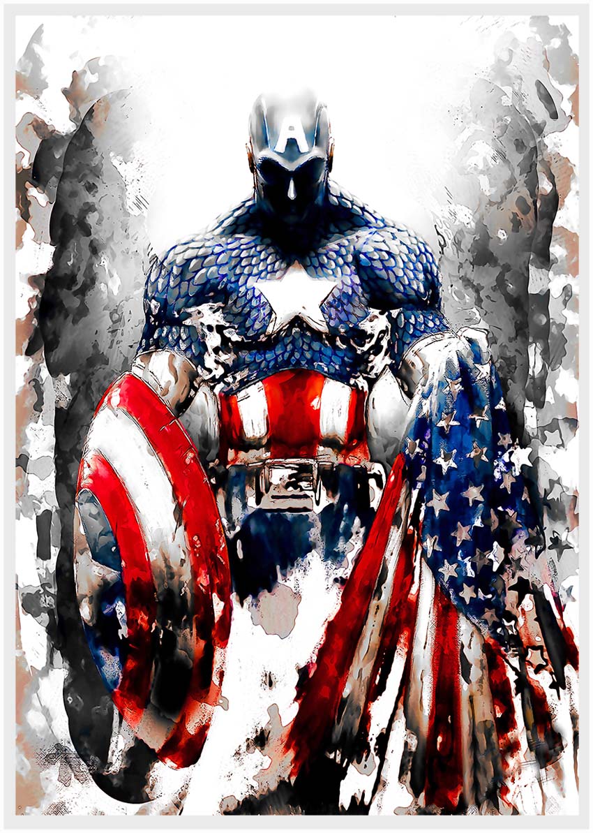 P57 Captain America Canvas Art Prints, T-Shirts, Posters, and Mugs, Cushion Cover Expressive Collection