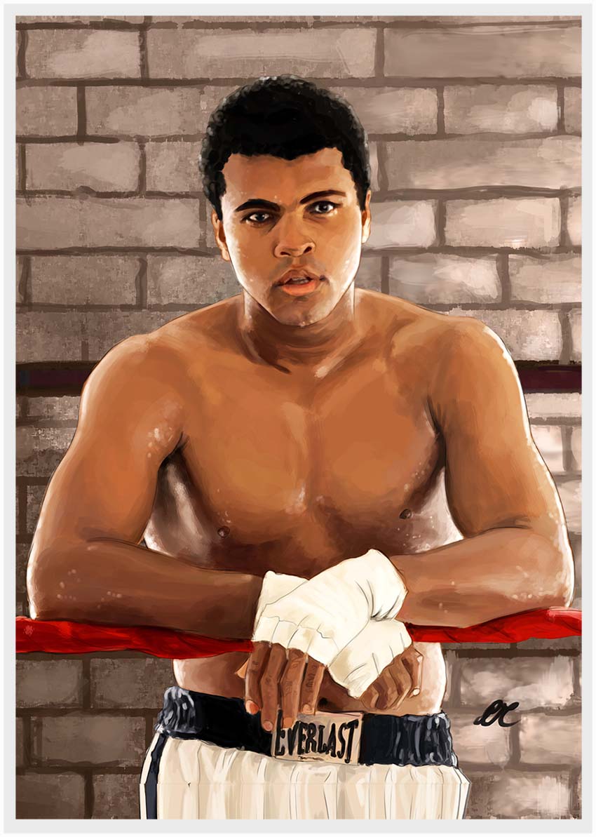 P91 Muhammad Ali Canvas Art Prints, T-Shirts, Posters, and Mugs, Cushion Cover Expressive Collection