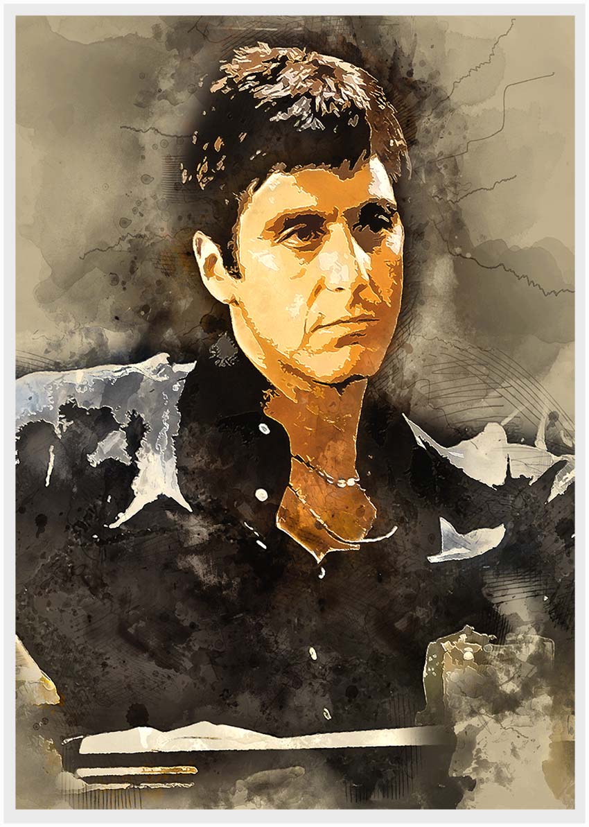 P94 Scarface Canvas Art Prints, T-Shirts, Posters, and Mugs, Cushion Cover Expressive Collection