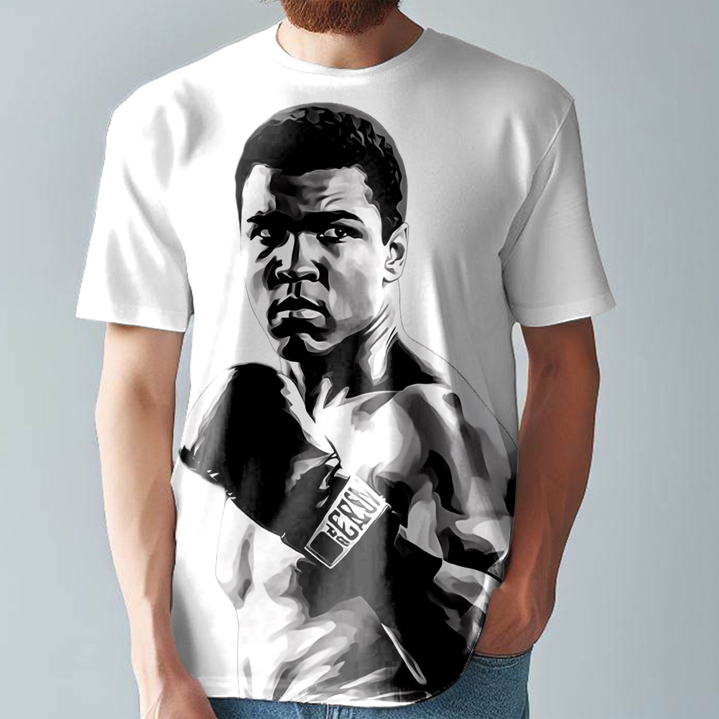 Muhammad Ali T-Shirt  Colourful Comic Style Tee  Large Print Unisex Fitted T-Shirt T22