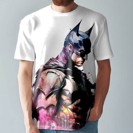 Batman T-Shirt  Colourful Comic Style Tee  Large Print Unisex Fitted T-Shirt T24