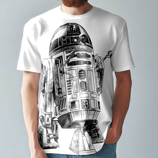 R2-D2 T-Shirt  Colourful Comic Style Tee  Large Print Unisex Fitted T-Shirt T26