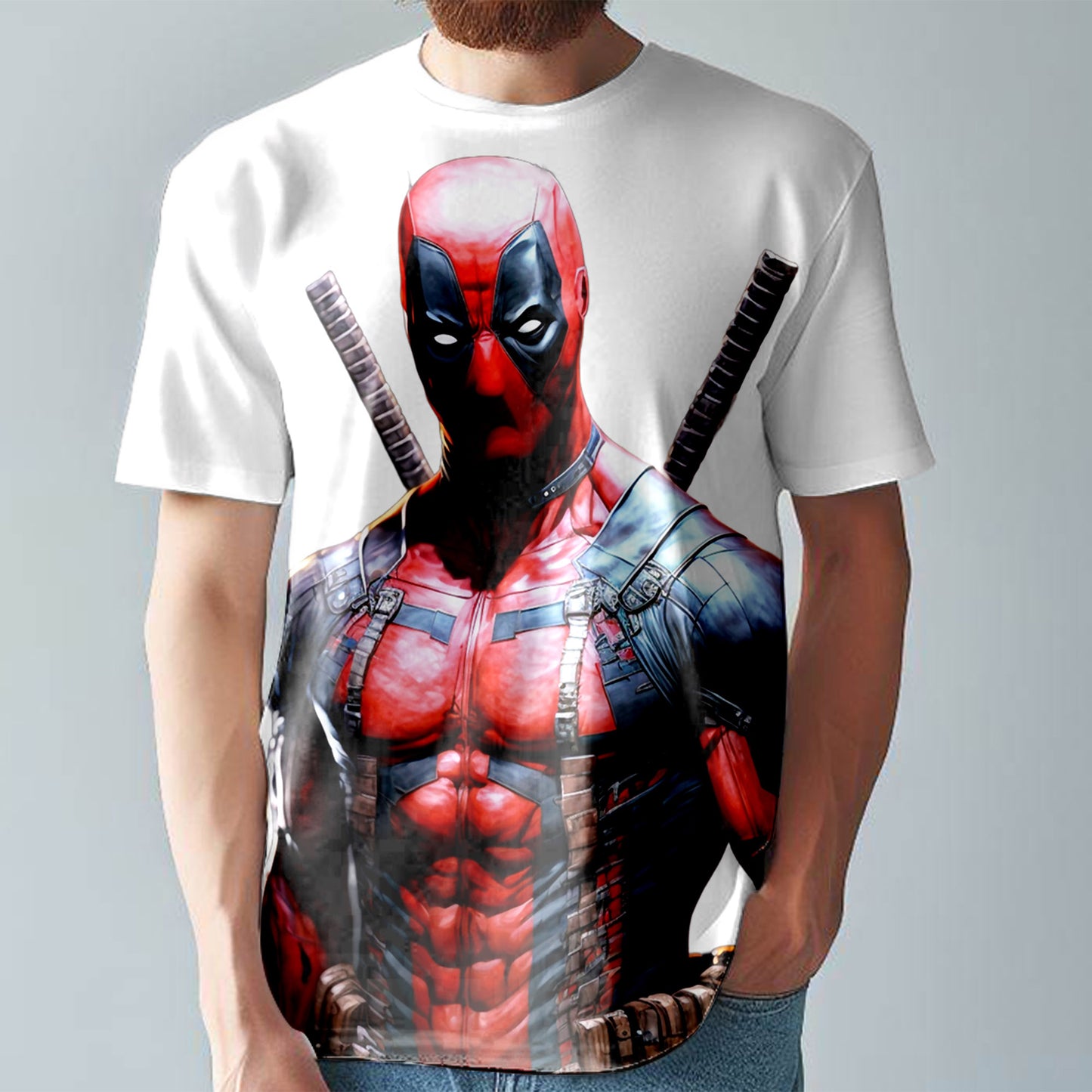 Deadpool T-Shirt  Colourful Comic Style Tee  Large Print Unisex Fitted T-Shirt T27